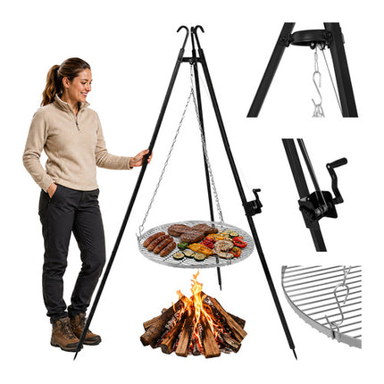 Kaminer Driepoot Barbecue - 190 cm - 70 cm RVS Rooster