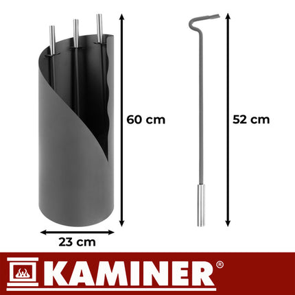 Kaminer Haardstel - 4-delig - Industrieel Design - Grijs/Zilver - 52 cm
