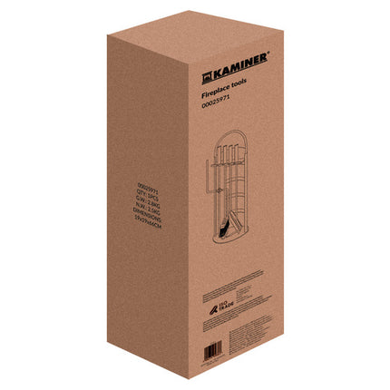 Kaminer Haardstel - 5-delig - Industrieel Design - Grijs/Zilver - 56 cm