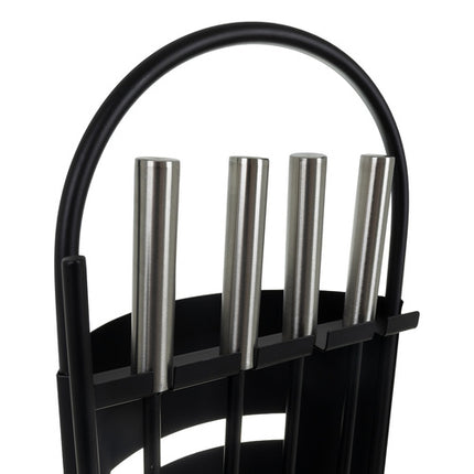 Kaminer Haardstel - 5-delig - Industrieel Design - Grijs/Zilver - 56 cm