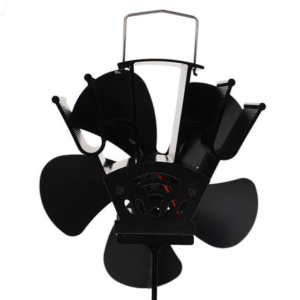Kaminer Kachelventilator - 5 Blads - Hitteaangedreven - Zwart