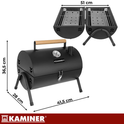 Kaminer Compacte Houtskoolbarbecue - Draagbaar - 41.5 x 36.5 x 28 cm