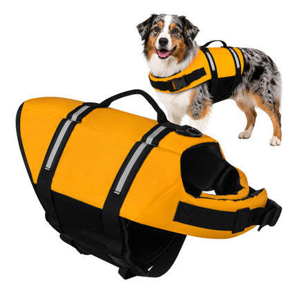 Purlov Hondenzwemvest - Maat L - Veiligheidsvest voor Honden - Zwart/Oranje