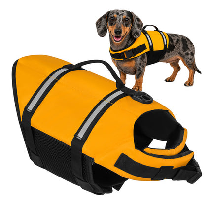 Purlov Hondenzwemvest - Maat M - Veiligheidsvest voor Honden - Zwart/Oranje