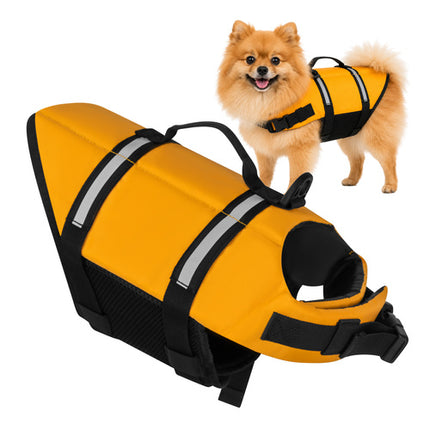 Purlov Hondenzwemvest - Maat S - Veiligheidsvest voor Honden - Zwart/Oranje