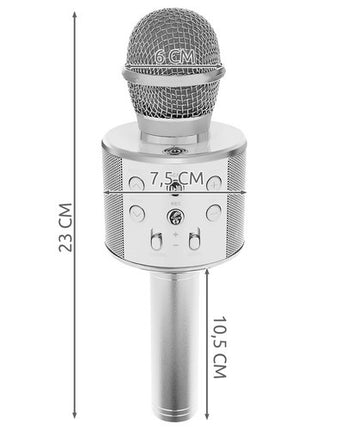 Izoxis Karaoke Microfoon - Draadloze Speaker - Zilver
