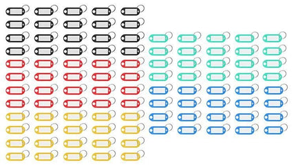 Malatec Sleutelhanger met Naamplaatje - 100 Stuks - Kleurenmix