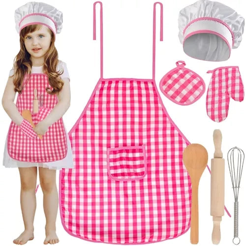 Iso Trade Kinder Kokset - 7-delig - Inclusief Schort en Accessoires