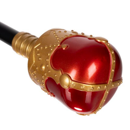 Kruzzel Konings Kostuumset - 3-Delig - Mantel, Kroon & Scepter - Rood