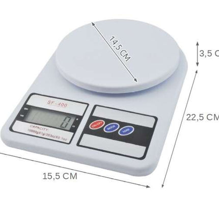 Ruhhy Digitale Keukenweegschaal - 10 kg - 1g Nauwkeurig - Wit