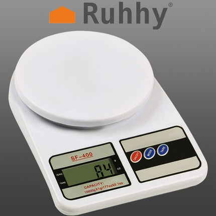 Ruhhy Digitale Keukenweegschaal - 10 kg - 1g Nauwkeurig - Wit