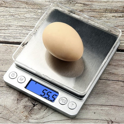 Ruhhy 24210 Precisie Keukenweegschaal - 2 kg / 0,1 g - Inclusief 2 Bakjes