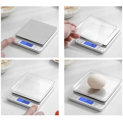 Ruhhy 24210 Precisie Keukenweegschaal - 2 kg / 0,1 g - Inclusief 2 Bakjes
