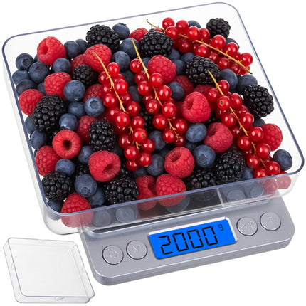 Ruhhy 26507 Precisie Keukenweegschaal - 2 kg / 0,1 g - Met 2 Bakjes - LCD