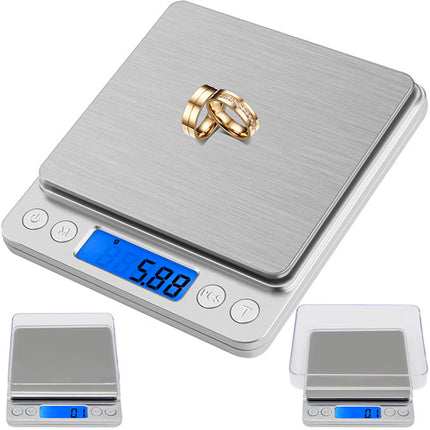 Ruhhy Precisie Keukenweegschaal - 500g / 0,01g - Met 2 Bakjes - LCD