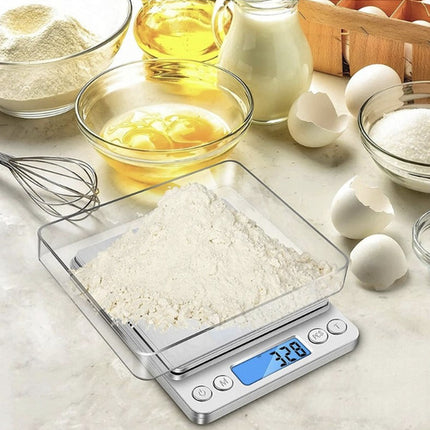 Ruhhy Precisie Keukenweegschaal - 500g / 0,01g - Met 2 Bakjes - LCD