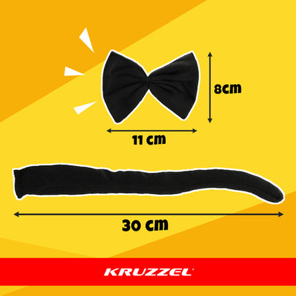 Kruzzel Katten Kostuumset - 4-Delig - Universele Maat - Zwart