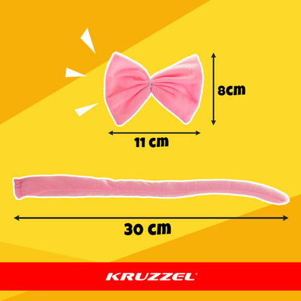 Kruzzel Katten Kostuumset - 4-Delig - Universele Maat - Roze