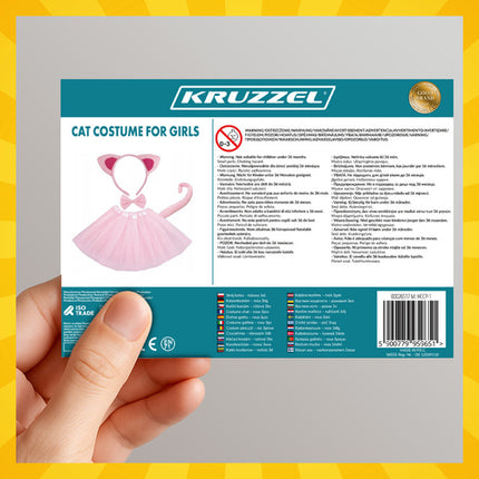 Kruzzel Katten Kostuumset - 4-Delig - Universele Maat - Roze