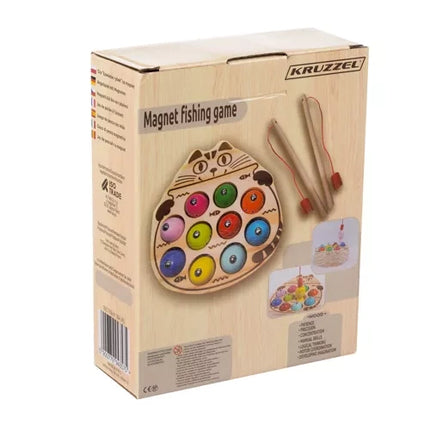 Kruzzel Magnetisch Visspel - Houten Kattenbord - 10 Vissen