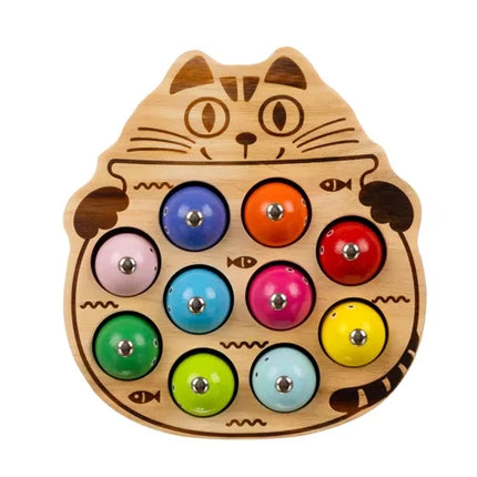 Kruzzel Magnetisch Visspel - Houten Kattenbord - 10 Vissen