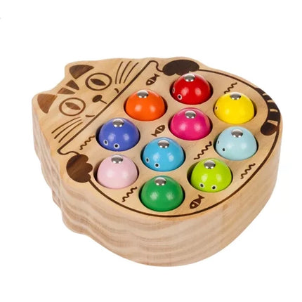 Kruzzel Magnetisch Visspel - Houten Kattenbord - 10 Vissen