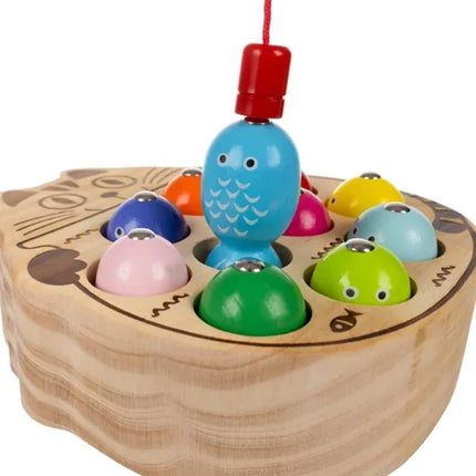 Kruzzel Magnetisch Visspel - Houten Kattenbord - 10 Vissen