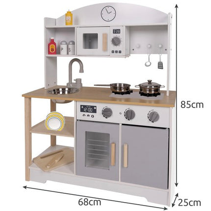 Kruzzel Houten Speelkeuken - Inclusief Accessoires en Geluid - 85 cm