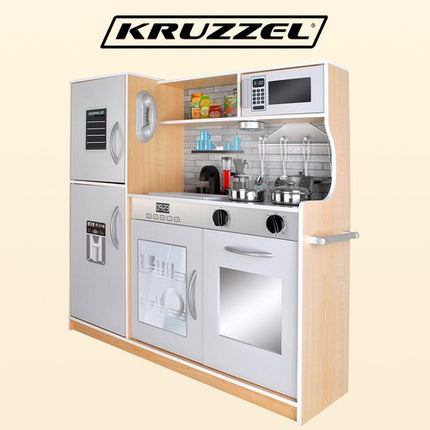 Kruzzel Houten Speelkeuken - Luxe Kinderkeuken met LED en Accessoires