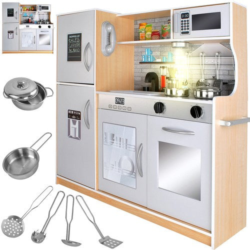 Kruzzel Houten Speelkeuken - Luxe Kinderkeuken met LED en Accessoires