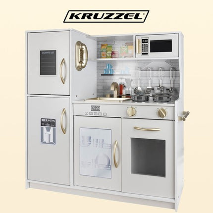 Kruzzel Houten Speelkeuken - Luxe Kinderkeuken met LED en Accessoires - Wit
