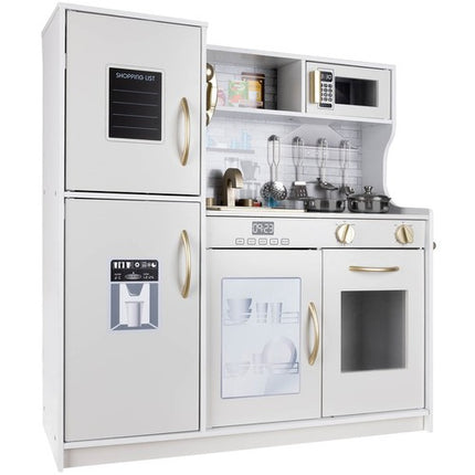 Kruzzel Houten Speelkeuken - Luxe Kinderkeuken met LED en Accessoires - Wit