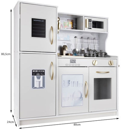 Kruzzel Houten Speelkeuken - Luxe Kinderkeuken met LED en Accessoires - Wit