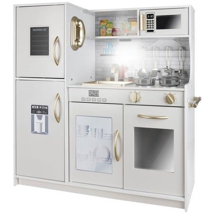 Kruzzel Houten Speelkeuken - Luxe Kinderkeuken met LED en Accessoires - Wit