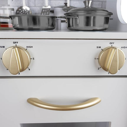 Kruzzel Houten Speelkeuken - Luxe Kinderkeuken met LED en Accessoires - Wit
