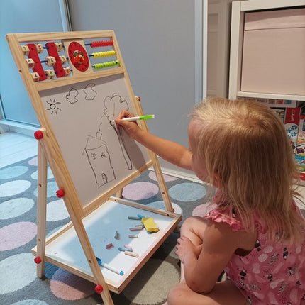 Educatief Houten Tekenbord 6-in-1 voor Kinderen