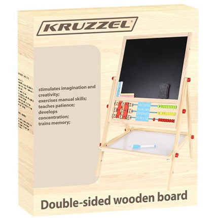 Kruzzel Dubbelzijdig Houten Schoolbord - 6-in-1 Educatief Bord