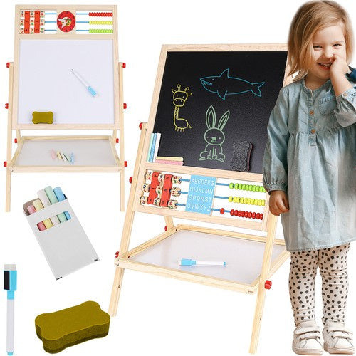 Kruzzel Dubbelzijdig Houten Schoolbord - 6-in-1 Educatief Bord