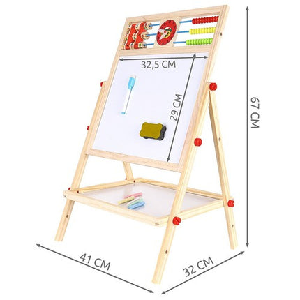 Kruzzel Dubbelzijdig Houten Schoolbord - 6-in-1 Educatief Bord