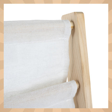 Kruzzel Kinderboekenrek - 6 Planken - Hout & Stof - 79 x 62,5 x 30 cm