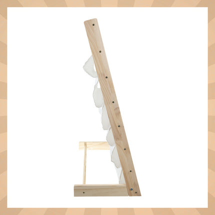 Kruzzel Kinderboekenrek - 6 Planken - Hout & Stof - 79 x 62,5 x 30 cm