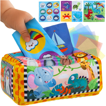 Kruzzel Sensorische Tissuebox - Montessori Sorteerbox voor Baby's