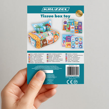 Kruzzel Sensorische Tissuebox - Montessori Sorteerbox voor Baby's