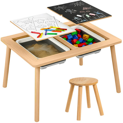 Kruzzel Houten Educatieve Speeltafel met Stoel - Sensorisch & Montessori