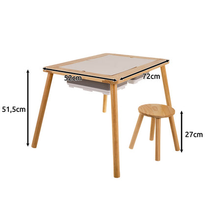 Kruzzel Houten Educatieve Speeltafel met Stoel - Sensorisch & Montessori