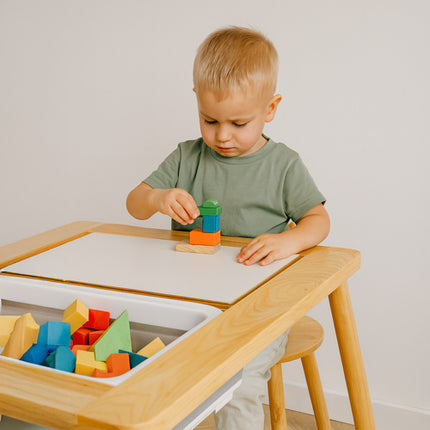 Kruzzel Houten Educatieve Speeltafel met Stoel - Sensorisch & Montessori