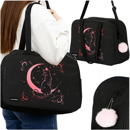 Kruzzel Schoudertas - 13L - School & Sport - Zwart/Roze