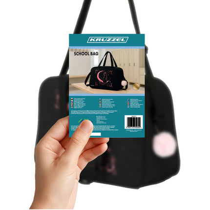 Kruzzel Schoudertas - 13L - School & Sport - Zwart/Roze
