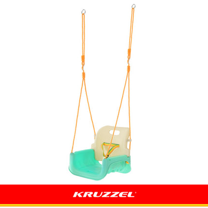 Kruzzel 3-in-1 Kinderschommel - Groeimodel - Crème/Turquoise