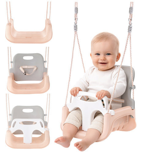 Kruzzel 3-in-1 Kinderschommel - Groeimodel - Grijs/Beige